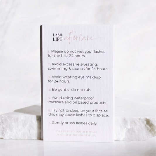 Lash Lift Aftercare Cards